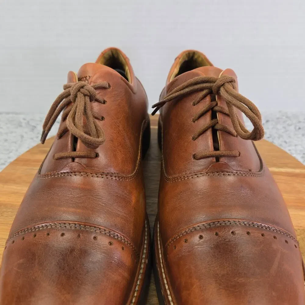 Samuel Hubbard Mens 9 Market Cap Toe Whiskey Brown Lifestyle Daily Oxford Shoe